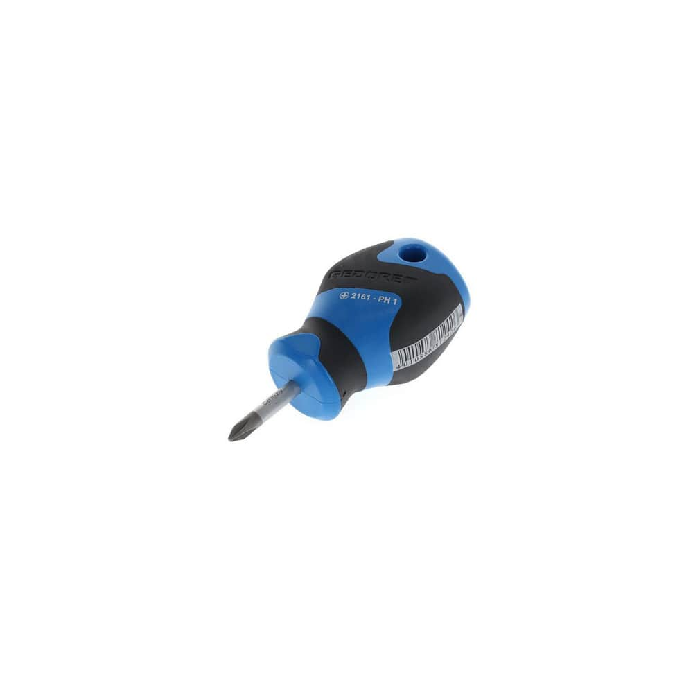 Phillips Screwdrivers, Overall Length (mm): 81.0000 , Handle Type: Ergonomic , Phillips Point Size: #1 , Handle Color: Blue, Black  MPN:1482440