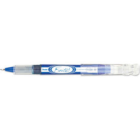 Pentel® Finito Stick Porous Point Pen Extra-Fine 0.4mm Blue Ink Blue/Silver Barrel Dozen SD98C