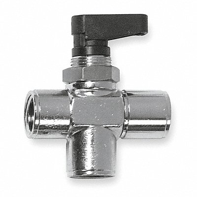 Brass Mini Ball Valve 3-Way FNPT 1/4 in MPN:86710-04