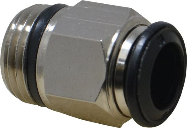 Push-To-Connect Tube to Universal Thread Tube Fitting: Male, Straight, 3/8