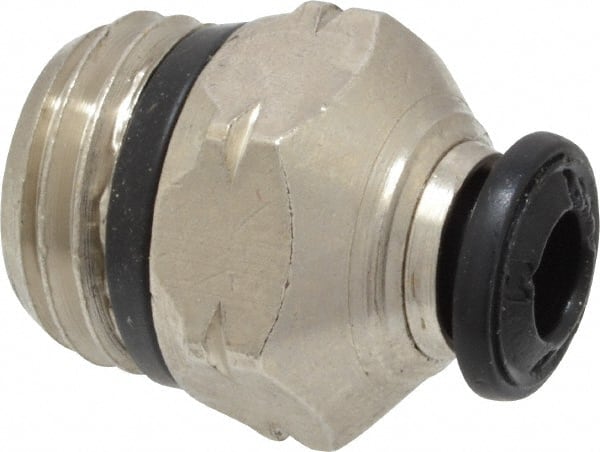 Push-To-Connect Tube to Universal Thread Tube Fitting: Male, Straight, 1/4