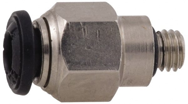 Push-To-Connect Tube to Metric Thread Tube Fitting: Male, Straight, M5 Thread MPN:50020N-3-M5