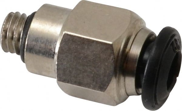 Push-To-Connect Tube to Metric Thread Tube Fitting: Male, Straight, M5 Thread MPN:50020N-4-M5