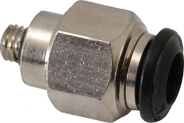 Push-To-Connect Tube to Metric Thread Tube Fitting: Male, Straight, M5 Thread MPN:50020N-6-M5