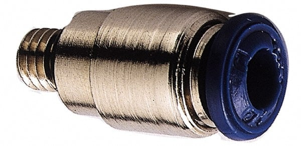 Push-To-Connect Tube to Universal Thread Tube Fitting: Male with Internal Hex, Straight, #10-32 Thread, 1/8