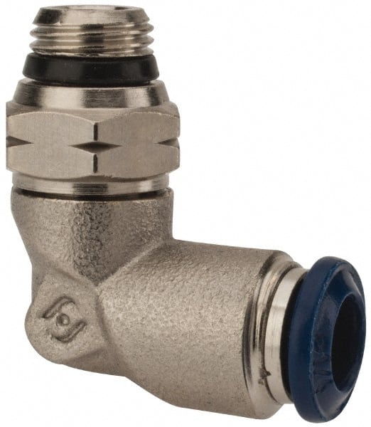 Push-To-Connect Tube to Universal Thread Tube Fitting: Swivel Elbow, 1/8