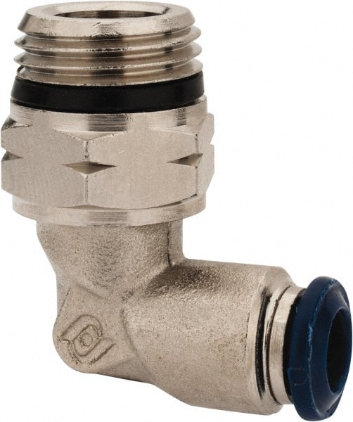 Push-To-Connect Tube to Universal Thread Tube Fitting: Swivel Elbow, 3/8