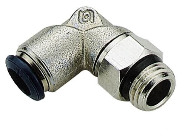 Push-To-Connect Tube to Universal Thread Tube Fitting: Swivel Elbow, 3/8