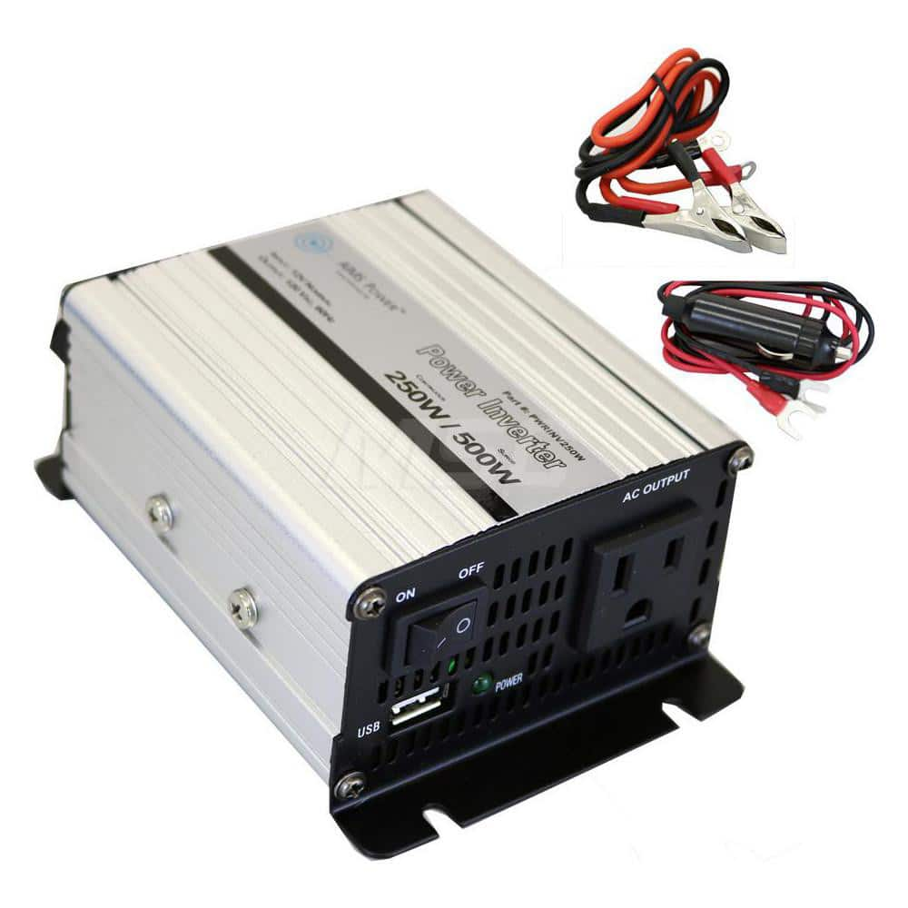 Power Inverters, Input Voltage: 0.00 , Output Voltage: 120 , Continuous Output Power: 250 , Peak Output Power: 500 , Maximum Input Current Rating: 15.5  MPN:PWRINV250W