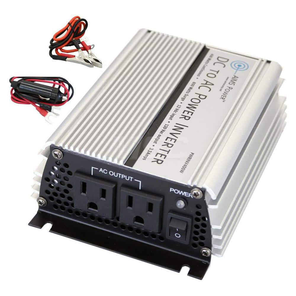 Power Inverters, Input Voltage: 0.00 , Output Voltage: 120 , Continuous Output Power: 400 , Peak Output Power: 800 , Maximum Input Current Rating: 16  MPN:PWRINV400W