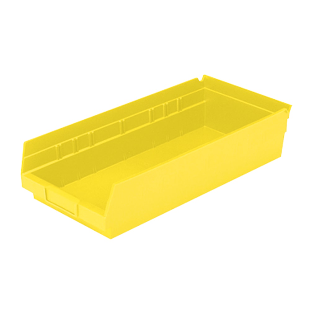 Akro-Mils Grease/Oil Resistant Shelf Bin, Small Size, 4in x 8 3/8in x 18in, Yellow (Min Order Qty 5) MPN:30158Y