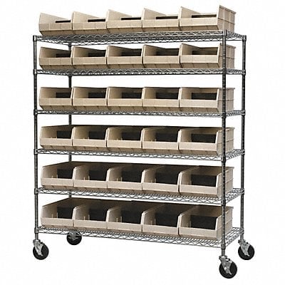 Mobile Bin Shelving Beige Steel MPN:AWS2460M30358