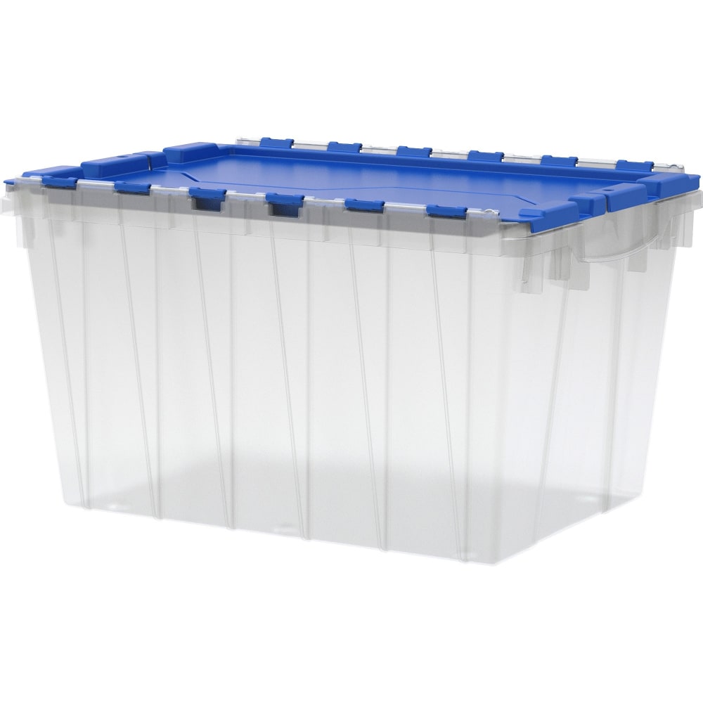 Akro Mils Keep Storage Box Container With Lid, 21 1/2in x 15in x 12 1/2in, Clear/Blue (Min Order Qty 2) MPN:66486CLDBL