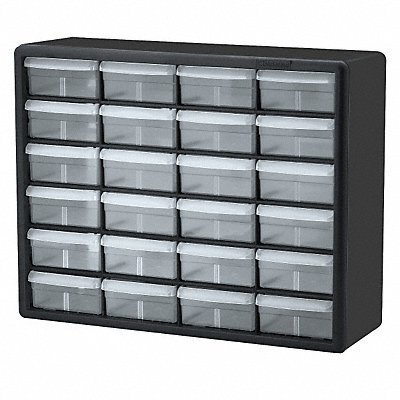 Bin Cab 24ClearDrwr Blk 15.75 H ClrDrwr MPN:10124