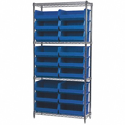 D5521 Bin Shlvng 14inx74inx36in Blue MPN:AWS143630250B