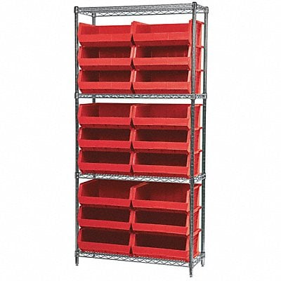 D5521 Bin Shlvng 14inx74inx36in Red MPN:AWS143630250R