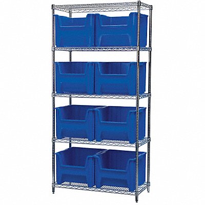 G3473 Bin Shlvng 18inx74inx36in Blue MPN:AWS183613018B