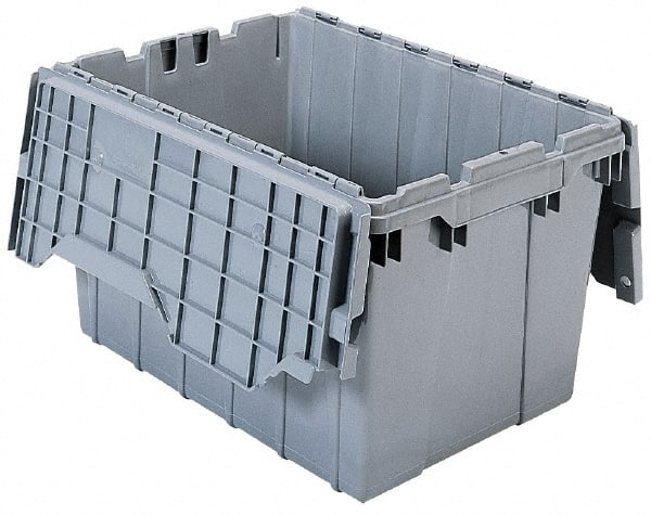 Polyethylene Attached-Lid Storage Tote: 65 lb Capacity MPN:39120