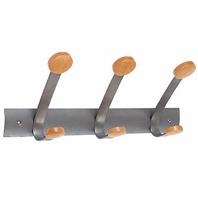 Coat Rack 3 Hook Wood/Steel MPN:PMV3