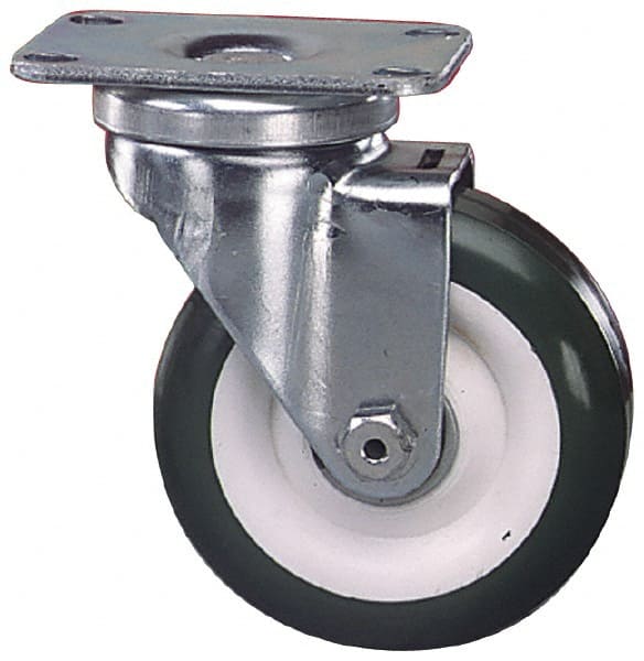 Swivel Top Plate Caster: Soft Rubber, 4