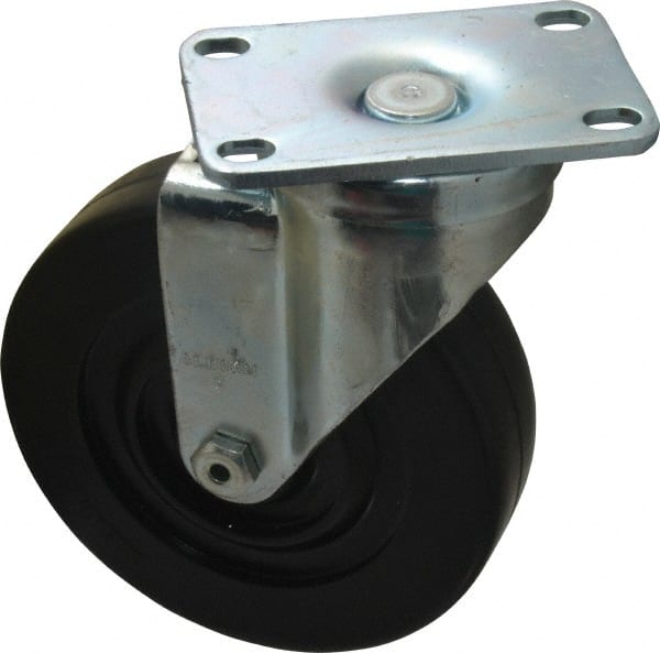 Swivel Top Plate Caster: Soft Rubber, 5