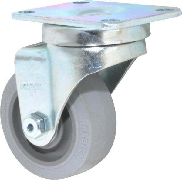 Swivel Top Plate Caster: Rubber, 3