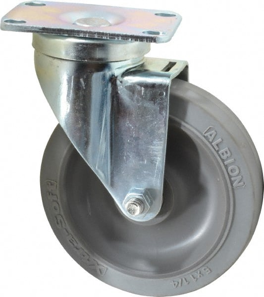 Swivel Top Plate Caster: Rubber, 5