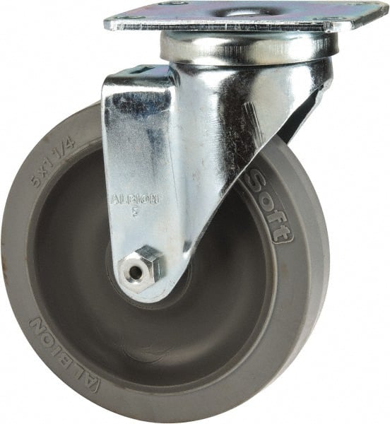 Swivel Top Plate Caster: Rubber, 5