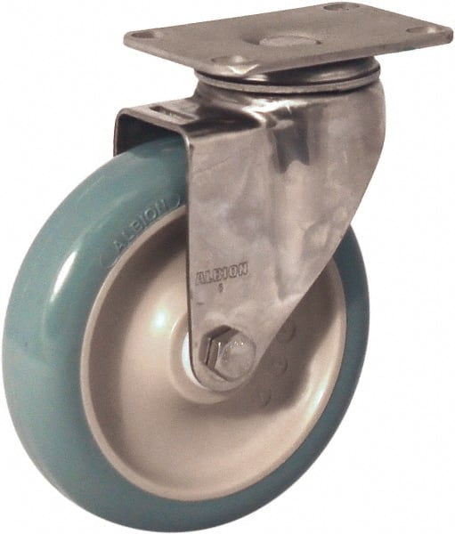 Swivel Top Plate Caster: Antimicrobial Polyurethane over Polypropylene, 4