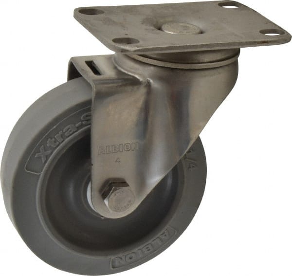 Swivel Top Plate Caster: Soft Rubber, 4