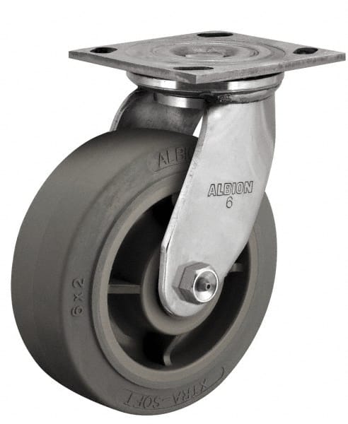 Swivel Top Plate Caster: Glass Filled Nylon, 6