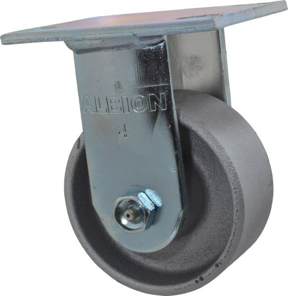 Rigid Top Plate Caster: Cast Iron, 4