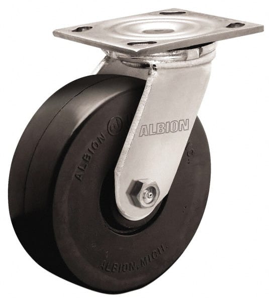 Swivel Top Plate Caster: Rubber, 4