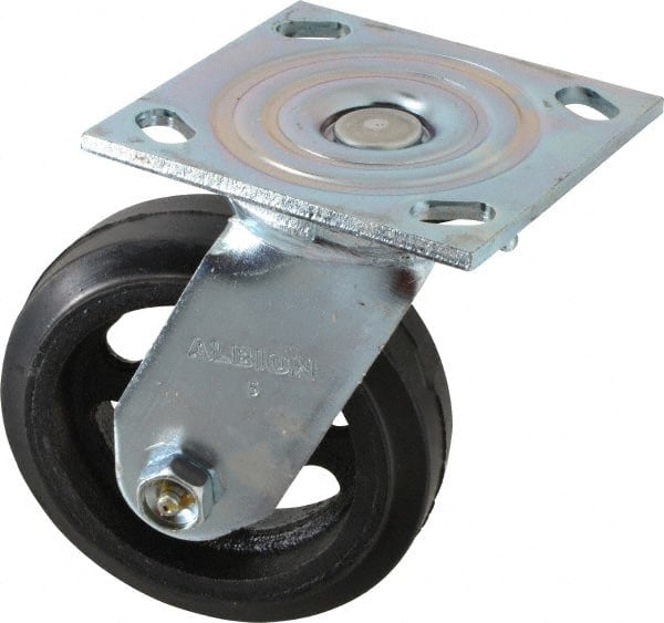 Swivel Top Plate Caster: Rubber, 5