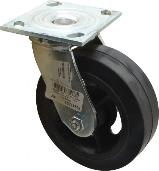 Swivel Top Plate Caster: Rubber, 6