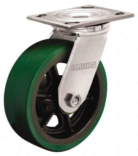 Swivel Top Plate Caster: Polyurethane, 8