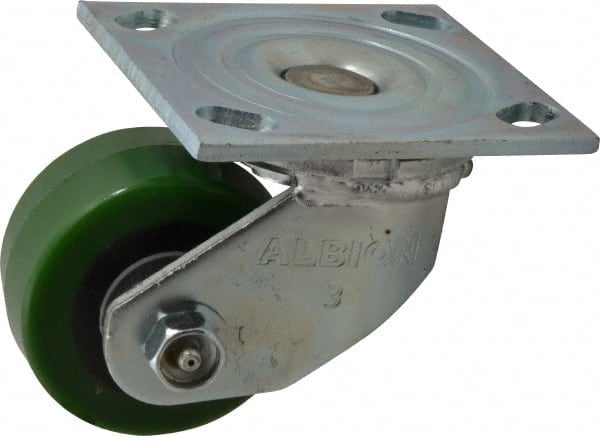 Swivel Top Plate Caster: Polyurethane, 3-1/4