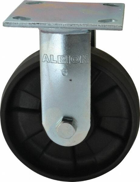 Rigid & Swivel Top Plate Caster: Glass Filled Nylon, 6