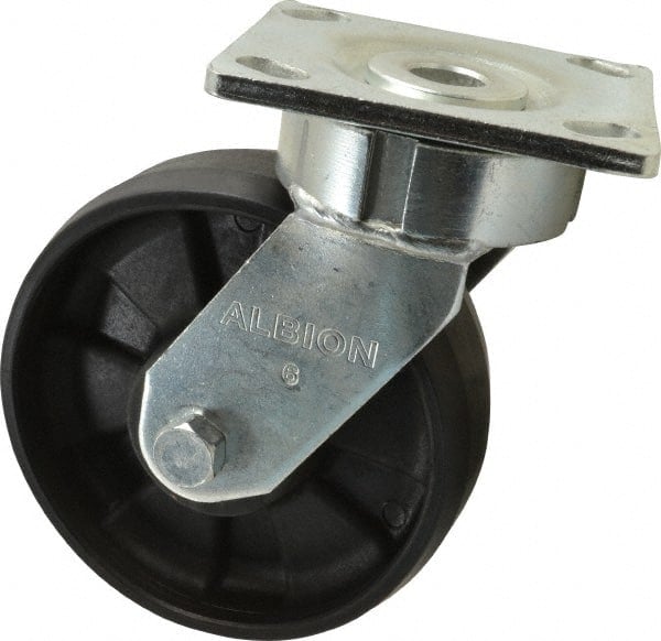 Rigid & Swivel Top Plate Caster: Glass Filled Nylon, 6