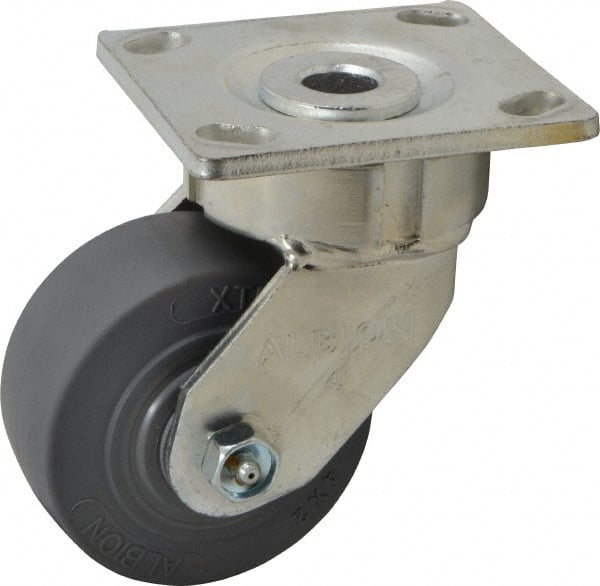 Rigid & Swivel Top Plate Caster: Soft Rubber, 4