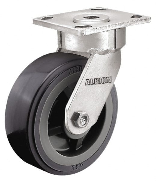 Swivel Top Plate Caster: Soft Rubber, 4