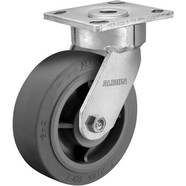 Swivel Top Plate Caster: Soft Rubber, 5