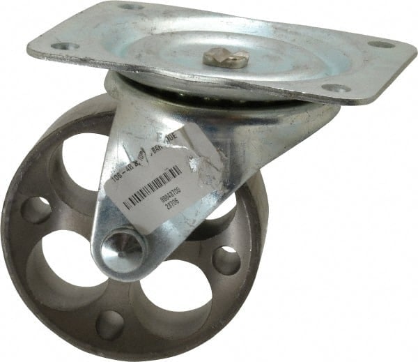 Swivel Top Plate Caster: Cast Iron, 4