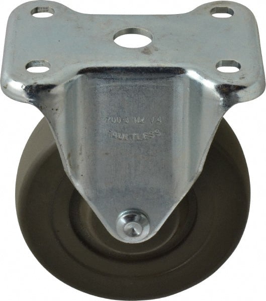 Rigid Top Plate Caster: Hard Rubber, 4