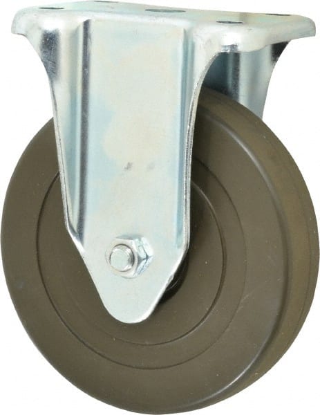 Rigid Top Plate Caster: Hard Rubber, 5