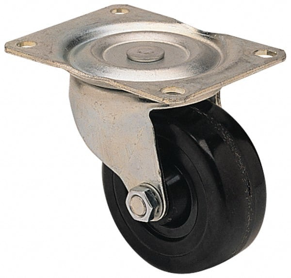 Swivel Top Plate Caster: Hard Rubber, 2