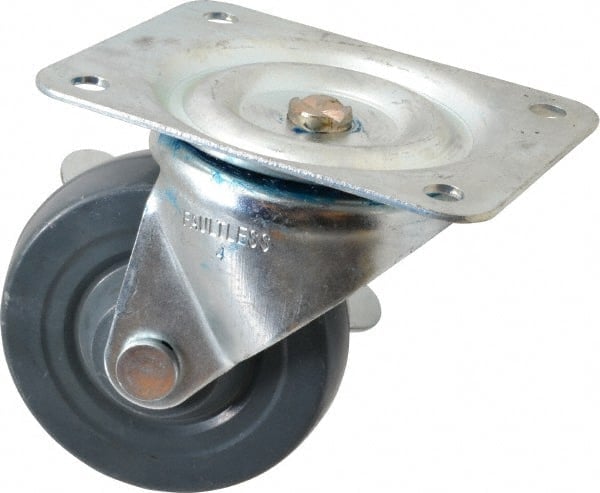 Swivel Top Plate Caster: Hard Rubber, 4