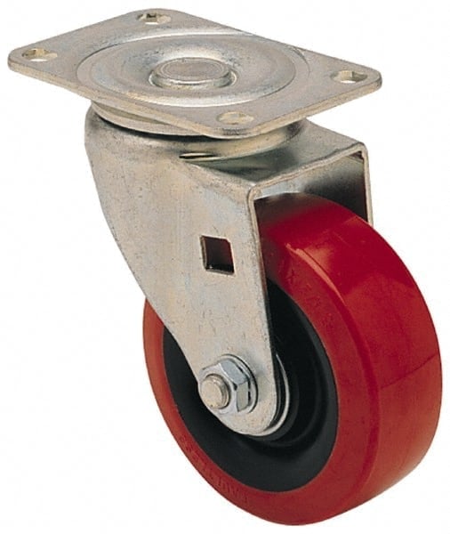 Swivel Top Plate Caster: Hard Rubber, 3