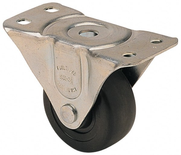 Rigid Top Plate Caster: Hard Rubber, 2