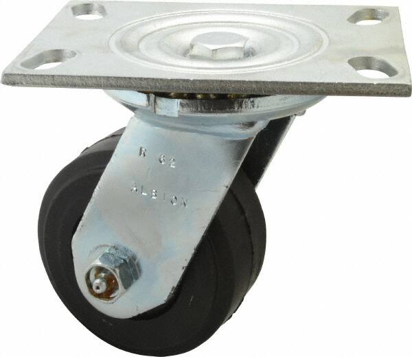 Swivel Top Plate Caster: Rubber, 4